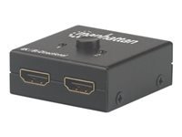 Bild von MANHATTAN 4K bi-direktionaler HDMI-Splitter/Switch 2-Port 4K30Hz manuelle Auswahl passiv kein Netzteil benoetigt schwarz