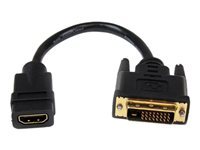 Bild von STARTECH.COM HDMI auf DVI Adapter 20cm -  DVI-D (25 pin) (Stecker) zu HDMI (19 pin) (Buchse) - Monitor Dongle Adapterkabel