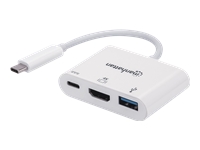 Bild von MANHATTAN USB 3.1 Typ C HDMI Docking-Konverter USB Typ A-Buchse und USB Typ C-Buchse Multiport-Konverter weiss