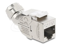 Bild von DELOCK Keystone Modul RJ45 Buchse zu LSA Cat.6A werkzeugfrei 45 winkelbar geschirmt