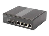 Bild von DIGITUS Industrieller Gigabit Ethernet Switch 4 x 10/100/1000Base-TX Ethernet Ports 2 x SFP -40C 85C