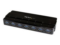 Bild von STARTECH.COM 7 Port USB 3.0 SuperSpeed Hub - USB 3 Hub Netzteil / Stromanschluss und Kabel - Schwarz