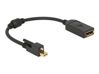 Bild von DELOCK Adapterkabel mini Displayport 1.2 Stecker mit Schraube >Displayport Buchse 25 cm schwarz 4K