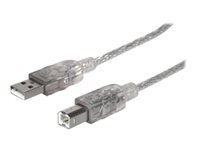 Bild von MANHATTAN USB 2.0 Anschlusskabel  5m silber USB Typ A Stecker - USB Typ B Stecker Bis zu 480 Mbps