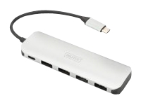 Bild von DIGITUS USB 3.0 Type-C HUB mit Ladefunktion 4x USB 3.0 Ports 1x USB Type-C Port