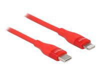 Bild von DELOCK Daten- und Ladekabel USB Type-C zu Lightning für iPhone iPad und iPod rot 1 m MFi