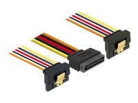 Bild von DELOCK Kabel SATA 15 Pin Strom Stecker mit Einrastfunktion > 2 x SATA 15 Pin Strom Buchse 15 cm