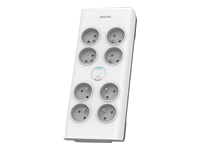 PHILIPS Rallonge multiprise parasurtenseur 8 prises 2m Blanc