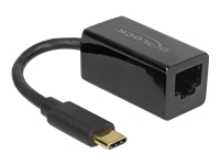 Bild von DELOCK Adapter SuperSpeed USB USB 3.1 Gen 1 mit USB Type-C Stecker > Gigabit LAN 10/100/1000 Mbps kompakt schwarz