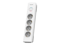 PHILIPS Rallonge multiprise parasurtenseur 4 prises 2m Blanc