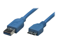 Bild von TECHLY USB3.0 Anschlusskabel blau 1m Stecker Typ A auf Stecker Typ Micro B