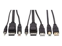 Bild von EATON TRIPPLITE DisplayPort KVM Cable Kit - DP USB 3,5mm Audio 3xM/3xM + USB M/M 4K 4:4:4 6 ft. 1,83m Black