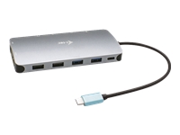 Bild von I-TEC USB-C Metal Nano Dock 2x DP 1x HDMI 1x GLAN 1x Audio/Mic 2 xUSB 3.1 2x USB 2.0 1x USB-C Data 1x USB-C 100W PD