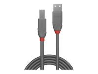 Bild von LINDY 3m USB 2.0 Type A to B Cable Anthra Line USB Type A Male to B Male cool grey