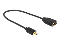 Bild von DELOCK Kabel HDMI Micro D Stecker > HDMI A Buchse High Speed with Ethernet 3D 4K 20 cm Premium Slim