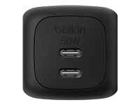 BELKIN BoostCharge 50W Dual USB-C PD Wall Charger with PPS BLK