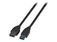 Bild von EFB USB3.0 Verlaengerungskabel Stecker Typ-A auf Buchse Typ-A Premium Schwarz 1m