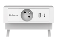 FELLOWES Power Desk Up 2.0 1x 230V 1x USB A+C Charger FR White