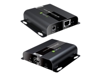 Bild von TECHLY HDBit HDMI Extender Sender und Empfaenger over IP mit PoE mit bis zu 120m Uebertragungslaenge mit Netzwerkkabel