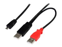 Bild von STARTECH.COM 91cm USB Y-Kabel für externe Festplatten - Dual USB-A auf Micro-B