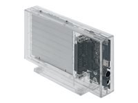 Bild von DELOCK Externes Dual Gehäuse für 2x6,35cm 2,5Zoll SATA HDD/SSD mit USB Type-C Buchse transparent - werkzeugfrei
