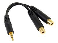 Bild von STARTECH.COM 15cm Stereo Splitter Kabel - 3,5mm Klinke Stecker auf 2x 3,5mm Buchse - Audio Klinkenkabel