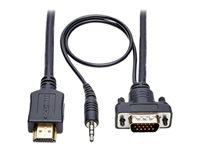 Bild von EATON TRIPPLITE HDMI to VGA + Audio Active Adapter Cable HDMI to Low-Profile HD15 + 3,5mm M/M 3ft. 0,9m