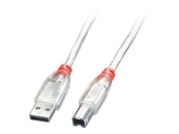 Bild von LINDY USB 2.0 Kabel Typ A/B, transparent, 0,2m Typ A/B M/M High/Full/Lowspeed