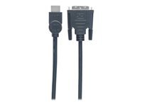 Bild von MANHATTAN HDMI auf DVI-D 24+1 Kabel 3m 19-pol. HDMI Stecker auf DVI Stecker Dual Link schwarz