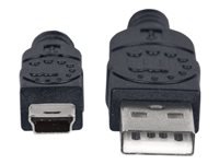 Bild von MANHATTAN Hi-Speed USB 2.0 Anschlusskabel 1,8m schwarz USB Typ A Stecker auf USB Mini B Stecker Geschwindigkeit bis 480 Mbit/s