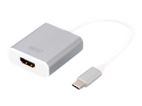 Bild von DIGITUS Grafik Adapter USB3.0 Typ C 4K HDMI Aluminium Gehäuse 20cm Kabel Chipset CSL-C-001 weiss