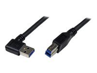 Bild von STARTECH.COM 1m USB 3.0 SuperSpeed Kabel A auf B rechts gewinkelt - Schwarz - USB3.0 Anschlusskabel - Stecker/Stecker