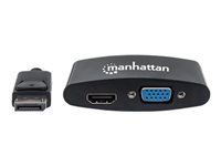 Bild von MANHATTAN 2-in-1 4K Displayport Adapter DisplayPort-Stecker auf HDMI/VGA-Buchse passiv schwarz