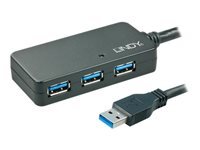 Bild von LINDY USB 3.0 Aktivverlaengerungs-Hub Pro 10m 4 Port Nur am 8m Segment 43158 verwendbar