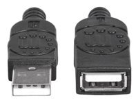 Bild von MANHATTAN USB Verlaengerungskabel 1m 480 Mbps Hi-Speed USB 2.0 Typ A Stecker - Typ A Buchse schwarz