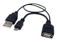 Bild von TECHLY USB 2.0 Kabel OTG A F Micro USB M mit USB 30cm Schwarz