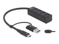 Bild von DELOCK 4 Port USB 3.2 Gen 1 Hub mit USB Type-C oder USB Typ-A Anschluss