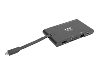 EATON TRIPPLITE USB-C Dock 4K HDMI VGA USB 3.2 Gen 1 USB-A/C Hub GbEemory Card 100W PD Charging