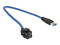 Bild von DELOCK Keystone USB3.0 A Buchse > USB3.0 A Stecker 250 mit Kabel