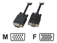 Bild von EFB SVGA/HDTV Verlaengerungskabel 2 x HD-DSub 15polig Stecker auf Buchse 75 Ohm doppelt geschirmt  mit 2 x Ferritkernen Schwarz 20m