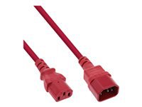 Bild von INLINE Netzkabel Kaltgeraeteverlaengerung C13 zu C14 2m rot