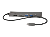Bild von STARTECH.COM USB-C Multiport Adapter USB-C auf 4K 60Hz HDMI 2.0 100W PD Pass-through SD GbE USB-C Mini Dock 30cm Kabel