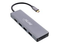 Bild von INLINE USB 3.2 Typ C Multi Hub 3x USB-A 5Gbs USB Typ-C PD 100W Cardreader HDMI 4K 30Hz OTG Metallgehäuse