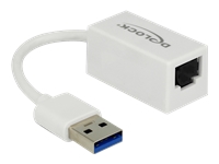 Bild von DELOCK Adapter SuperSpeed USB USB 3.1 Gen 1 mit USB Typ-A Stecker > Gigabit LAN 10/100/1000 Mbps kompakt weiss