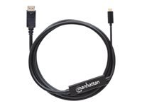 Bild von MANHATTAN USB Typ C auf DisplayPort- Kabel 2m Konvertiert das Alternate-Mode-Signal in ein DisplayPort 4K-Ausgangssignal schwarz