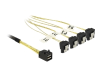 Bild von DELOCK Kabel Mini SAS HD SFF-8643 > 4 x SATA 7 Pin gewinkelt 0,5 m