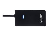 Bild von INLINE USB 2.0 HUB 4 Port schwarz mit Kabel 30cm
