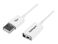 Bild von STARTECH.COM 1m USB 2.0 Verlängerungskabel A auf A  - Stecker/Buchse - Weiss - USB A (St) auf USB A (Bu) Verlängerung