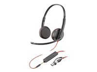 Bild von HP Poly Blackwire 3225 Stereo USB-C Headset +3,5mm Plug +USB-C/A Adapter Bulk