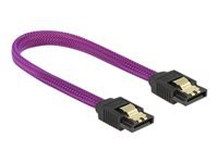 Bild von DELOCK 83689 SATA cable 6 Gb/s 20cm straight / straight metal purple Premium